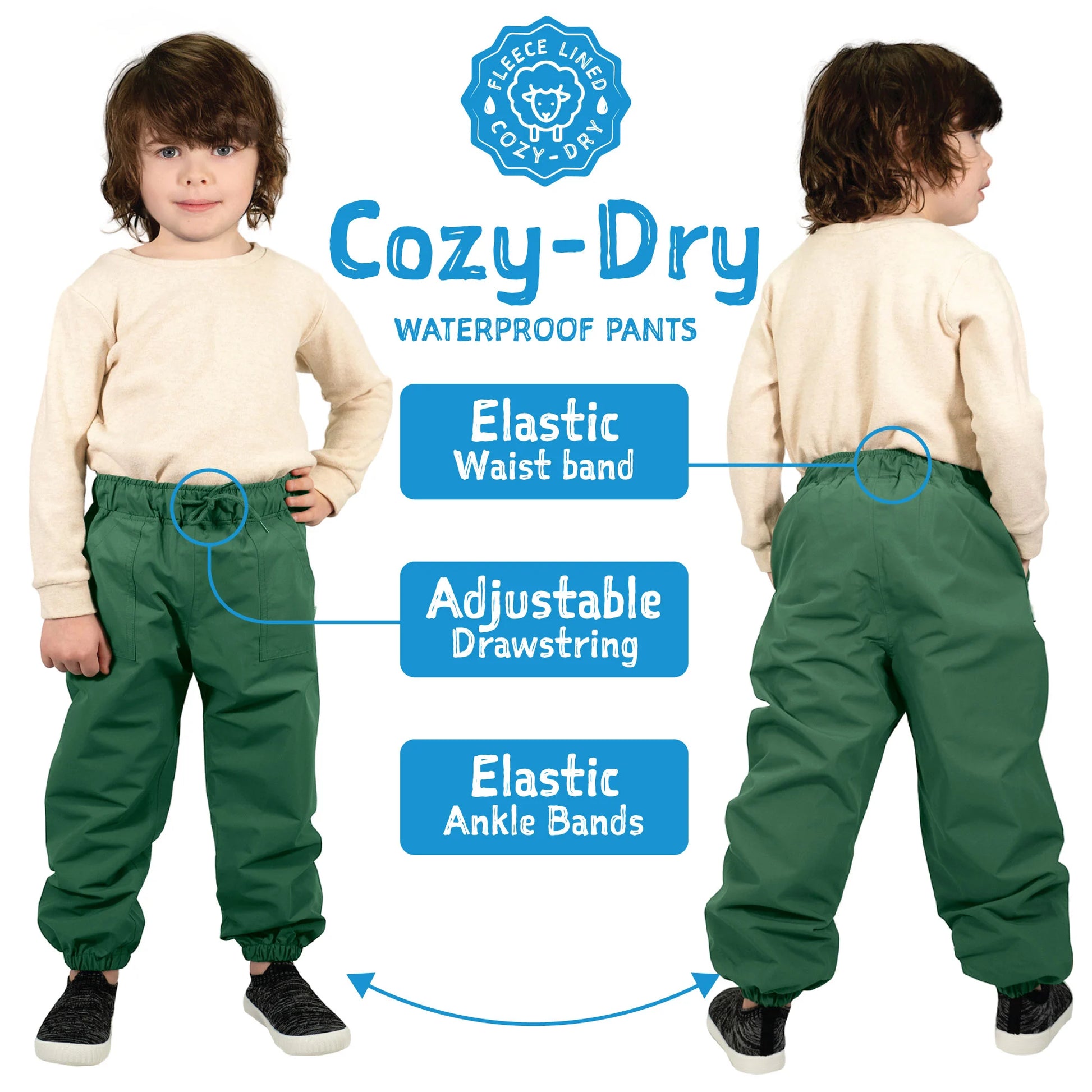 Kids Fleece Lined Rain Pants | Dusty Pink - Hello Kids Baby Store