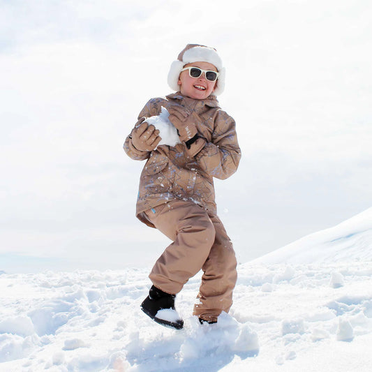 Kids Fleece Lined Rain Pants | Soft Brown - Hello Kids Baby Store