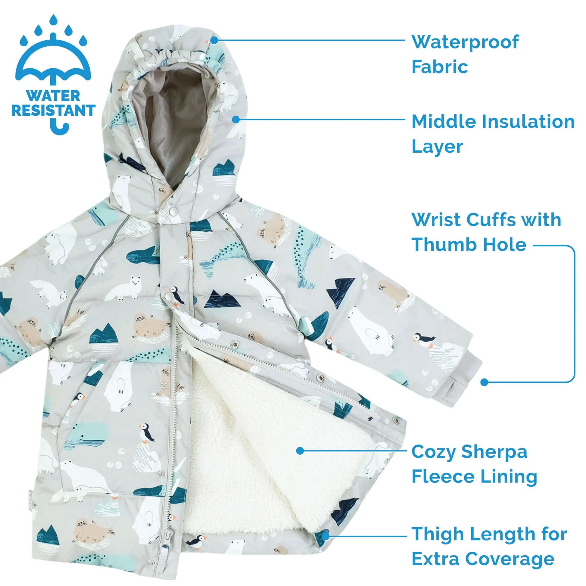 Kids Waterproof Winter Coat | Pink Forest - Hello Kids Baby Store