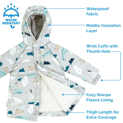 Kids Waterproof Winter Coat | Pink Forest - Hello Kids Baby Store