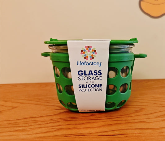 Lifefactory 2-Cup Glass Food Storage with Silicone Sleeve（475ML） - Hello Kids Baby Store