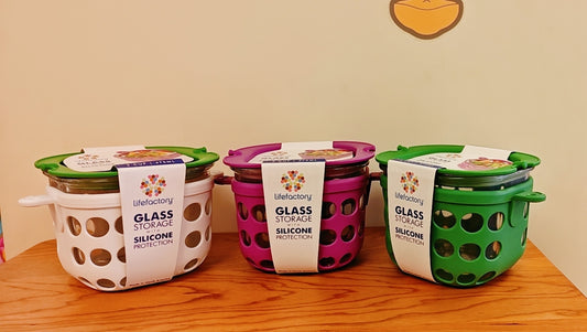 Lifefactory 2-Cup Glass Food Storage with Silicone Sleeve（475ML） - Hello Kids Baby Store