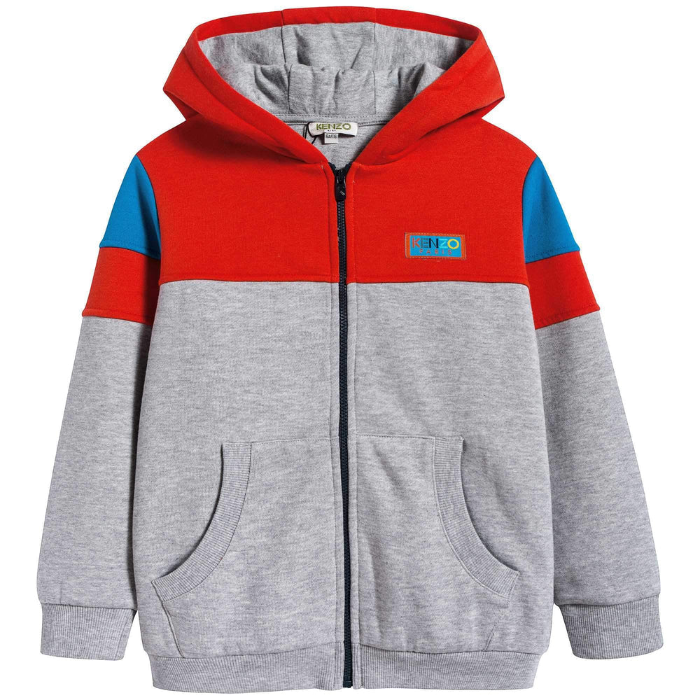 Marl Grey & Red Cotton Cradigan