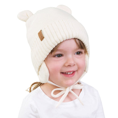 Kids Bear Knit Hats | Vanilla Cream