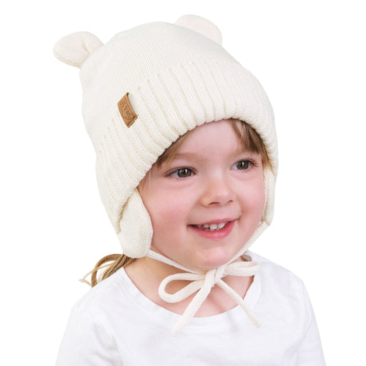 Kids Bear Knit Hats | Vanilla Cream