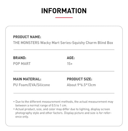 THE MONSTERS Wacky Mart Series-Pinch Pendant Blind Box - Hello Kids Baby Store