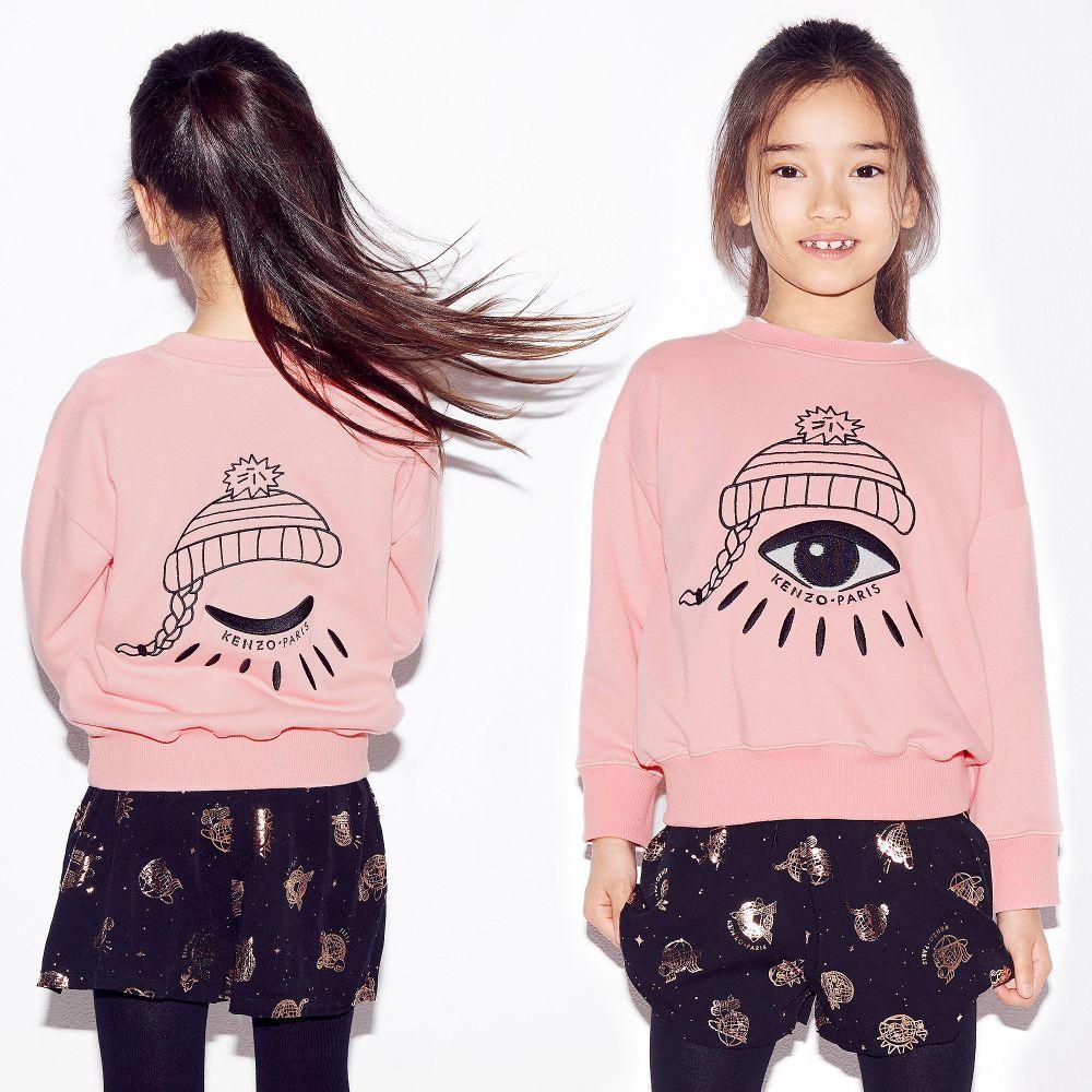 Kenzo Kids Cosmic Eye Sweatshirt Light Pink