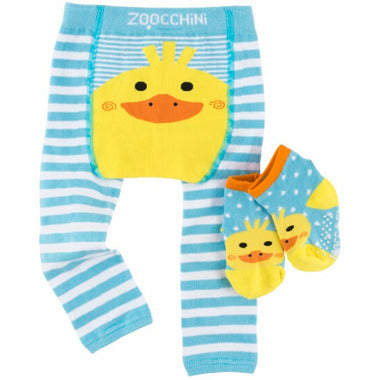 ZOOCCHINI Crawler Legging/Sock Set Puddles The Duck