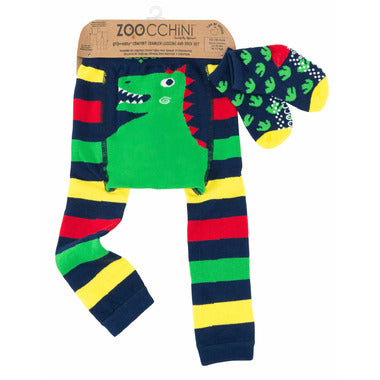 ZOOCCHINI Crawler Legging/Sock Set Devin the Dinosaur