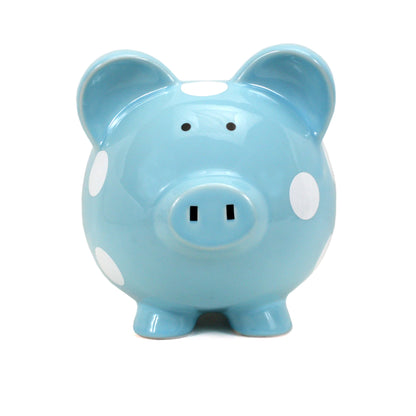Polka Dot Piggy Bank Blue - Hello Kids Baby Store
