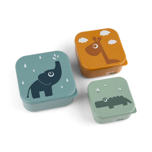 Done by Deer - Snack box set 3 pcs Deer friends Blue Mix - Hello Kids Baby Store