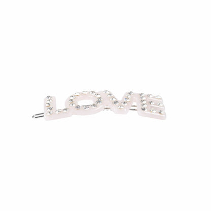 HAIR CLIP WITH CRYSTALS – SOFT PINK / LOVE - Hello Kids Baby Store