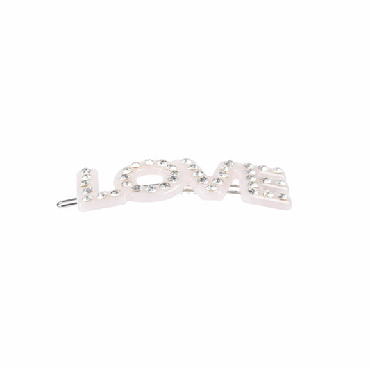 HAIR CLIP WITH CRYSTALS – SOFT PINK / LOVE - Hello Kids Baby Store
