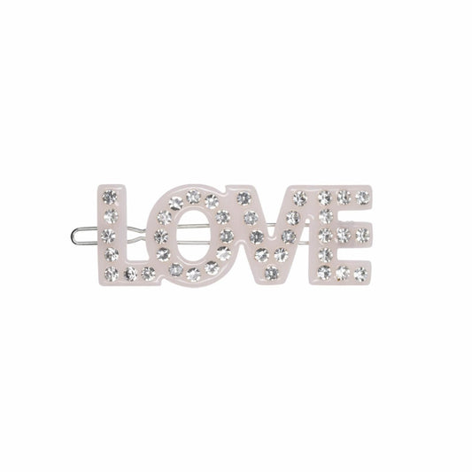 HAIR CLIP WITH CRYSTALS – SOFT PINK / LOVE - Hello Kids Baby Store