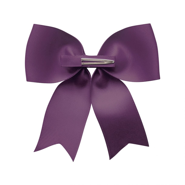 X-LARGE BOWTIE BOW W/ TAILS – ALLIGATOR CLIP – AMETHYST - Hello Kids Baby Store