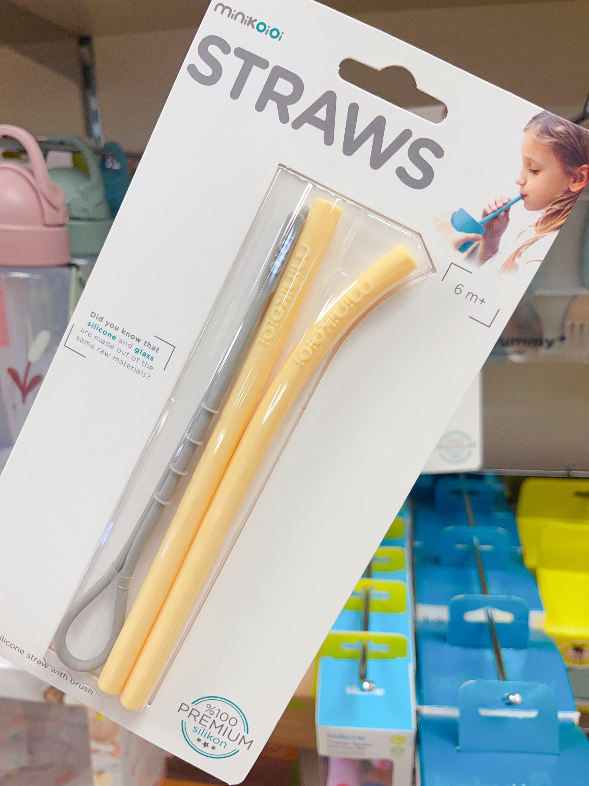 Minikoioi Flexi Straws Yellow&Brush - Hello Kids Baby Store