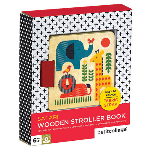 Petit Collage Wood Stroller Book, Safari - Hello Kids Baby Store