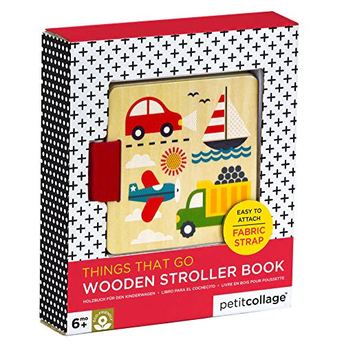 Petit Collage Wood Stroller Book, Things That Go - Hello Kids Baby Store
