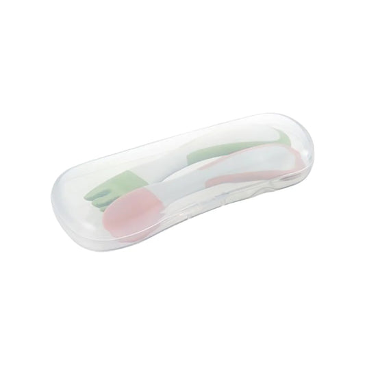 Richell Easy-Grip Spoon & Fork w/Case - Hello Kids Baby Store