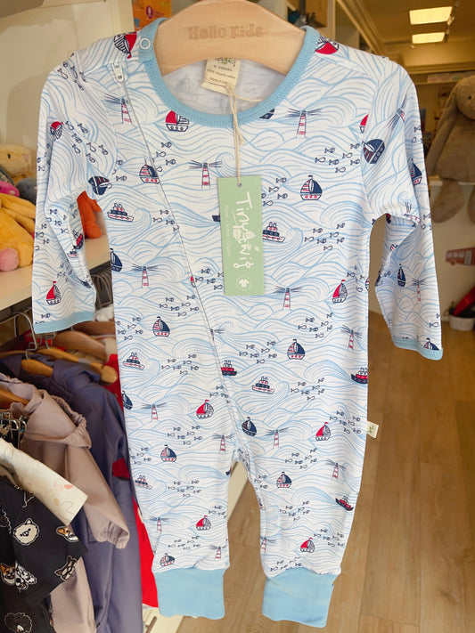 Tiny Twig organic Long sleeve zipsuit- Tiny Crew - Hello Kids Baby Store